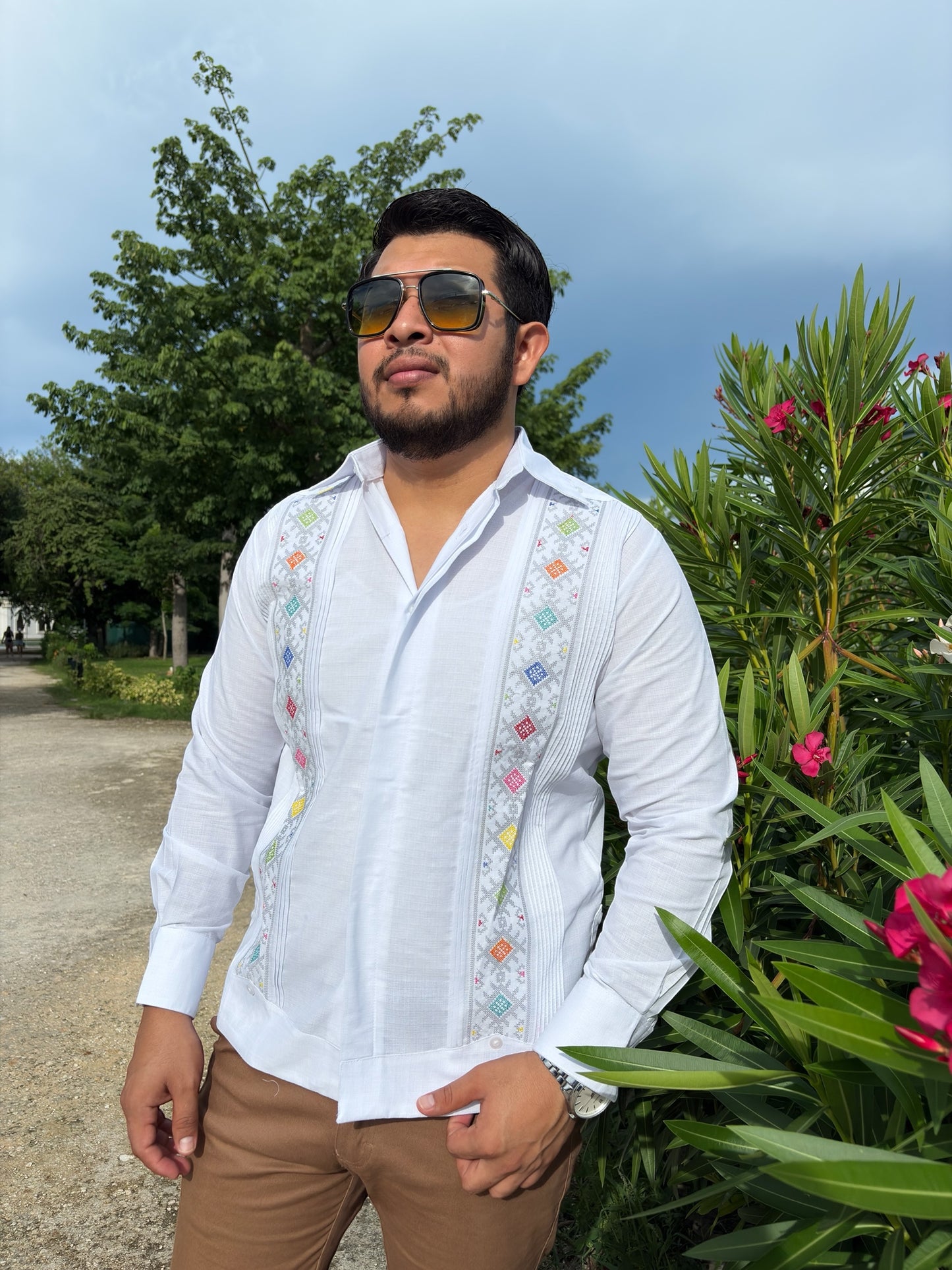 Guayabera manga larga MOD.004 Gemas colore claros