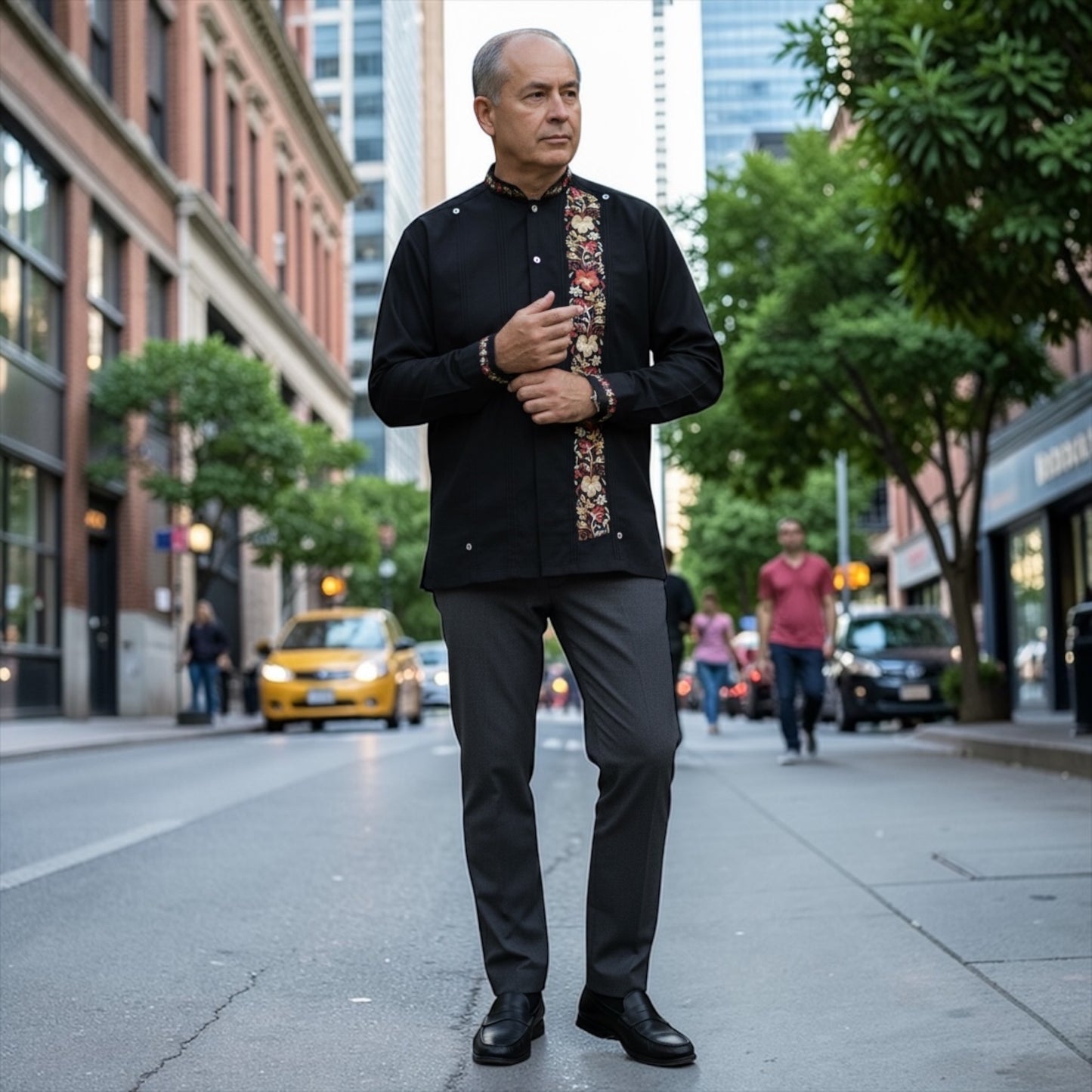 Guayabera Manga Larga MOD.053 Modelo Colibrí