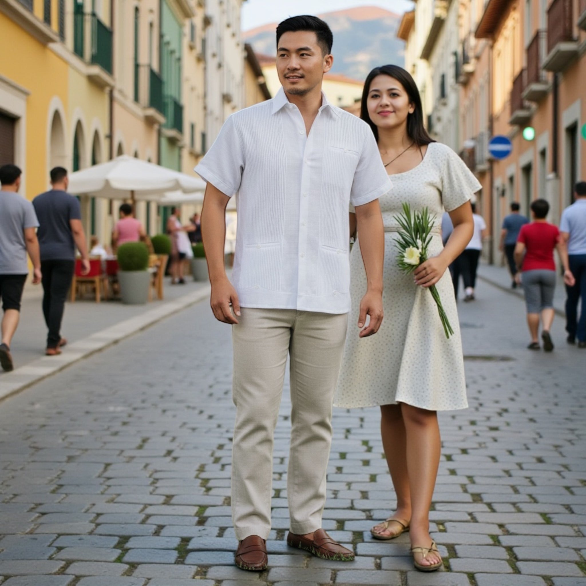 Guayabera Manga Corta MOD.126C Presidencial Con 3 Vivos | Guayabera artesanal | HETAREN GUAYABERAS