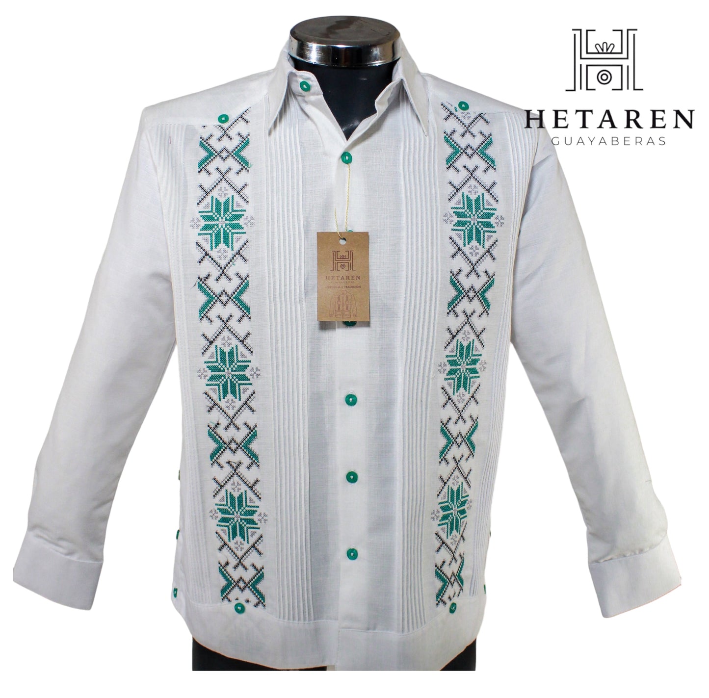 Guayabera Manga Larga MOD.020 Bordado De Trébol