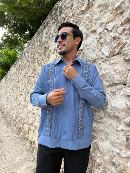 Guayabera Manga Larga MOD.091 Ángel color pizarra