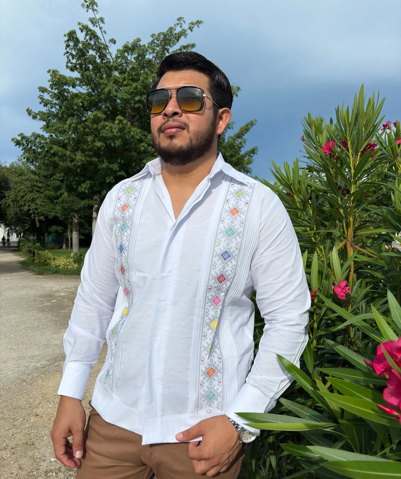 Guayabera Manga Larga MOD.004 Gemas colores claros | Guayabera artesanal | HETAREN GUAYABERAS