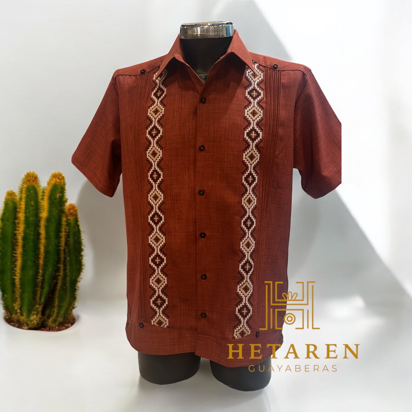 Guayabera Manga Corta MOD.134 Color Shedron Bordado Diamantes