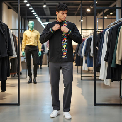 Guayabera Manga Larga MOD.053 Bordado de Colibrí, 10 colores