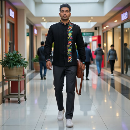 Guayabera Manga Larga MOD.053 Bordado de Colibrí, 10 colores